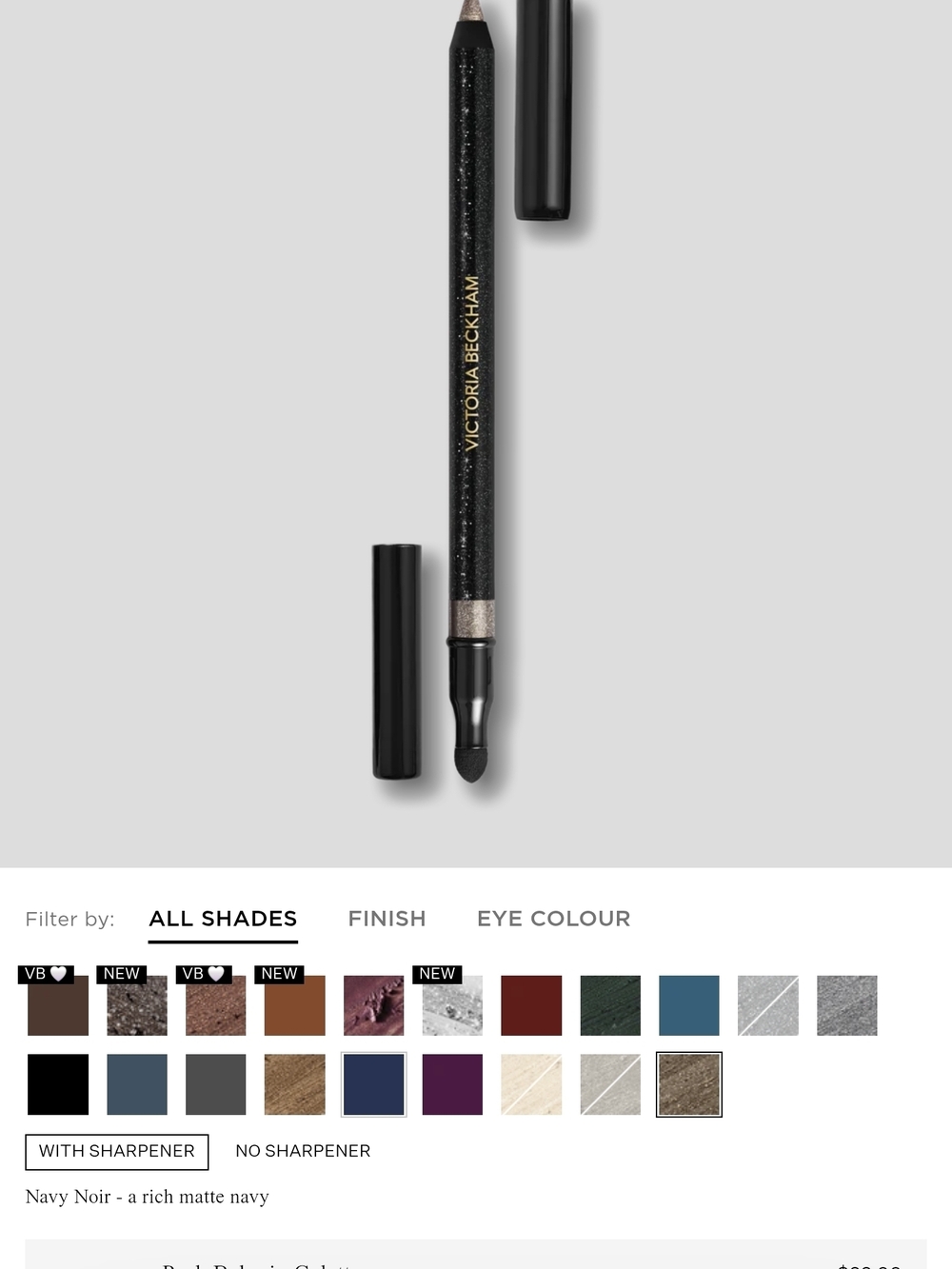 Victoria Beckham Navy Eye Pencil with Sponge Smudger Like New use 1 Tme Autentic